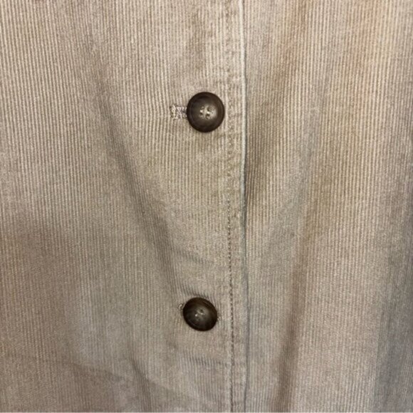 Appleseeds Beige Embroidered Women's Jacket Large Corduroy Button Up Chore Coat - Picture 4 of 8